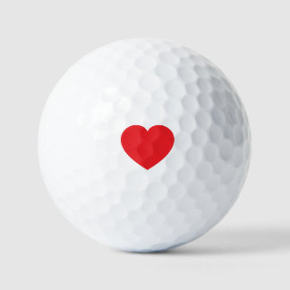 Pelotas De Golf Plain Modern White Red Love Heart Graphic