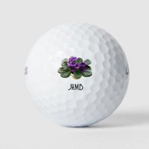 Pelotas De Golf Planta de Violeta Africana Arte de Monograma