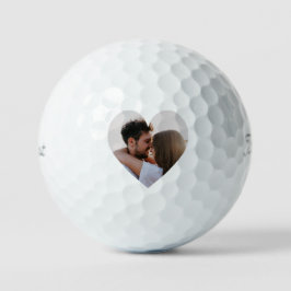 Pelotas De Golf Plantilla de foto con forma de corazón personaliza