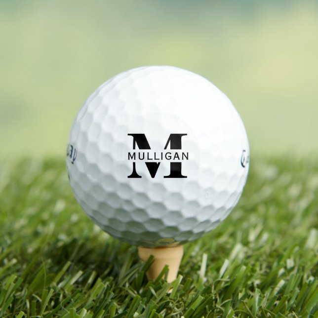 Pelotas De Golf Plantilla de Monograma con Nombre Personalizado Fa (Camiseta in situ)