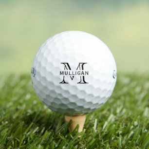 Pelotas De Golf Plantilla de monograma con nombre personalizado re