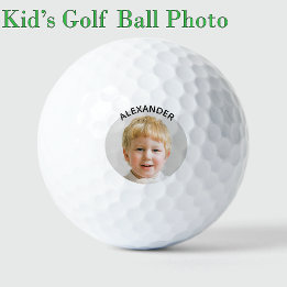 Pelotas De Golf Plantilla de monograma de fotografía infantil Cump