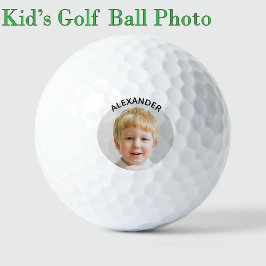 Pelotas De Golf Plantilla de monograma de fotografía infantil Cump