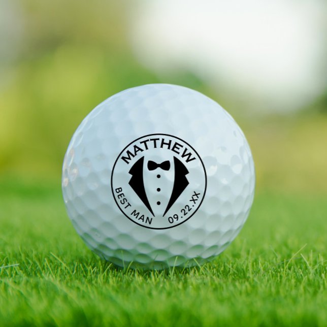 Pelotas De Golf Plantilla de Tuxedo Mejor Hombre Groomsman (Subido por el creador)