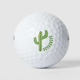 Pelotas De Golf Plantilla personalizada de Cactus verde moderno