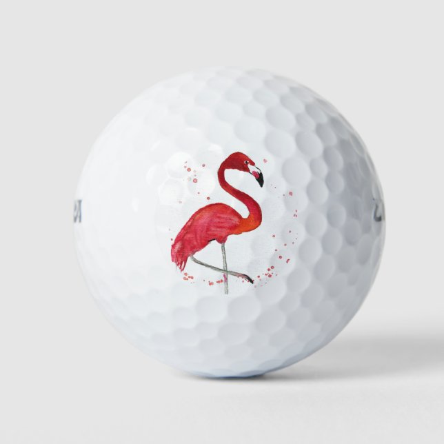 Pelotas De Golf Playa rosa Flamingo Cute Girly Tropical Bird (Anverso)