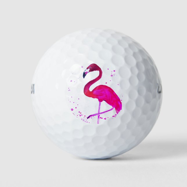Pelotas De Golf Playa rosa Flamingo Cute Girly Tropical Bird (Anverso)