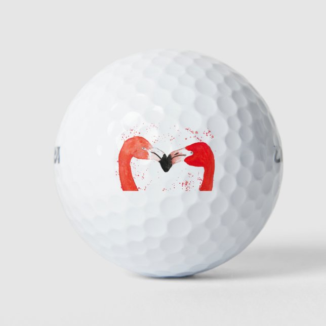 Pelotas De Golf Playa rosa Flamingo Girly Tropical Bird (Anverso)