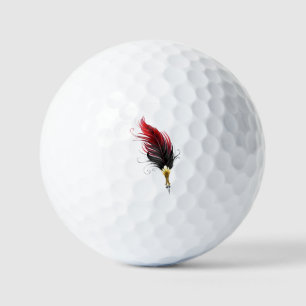 Pelotas De Golf Pluma de plumas rojas con nido de oro