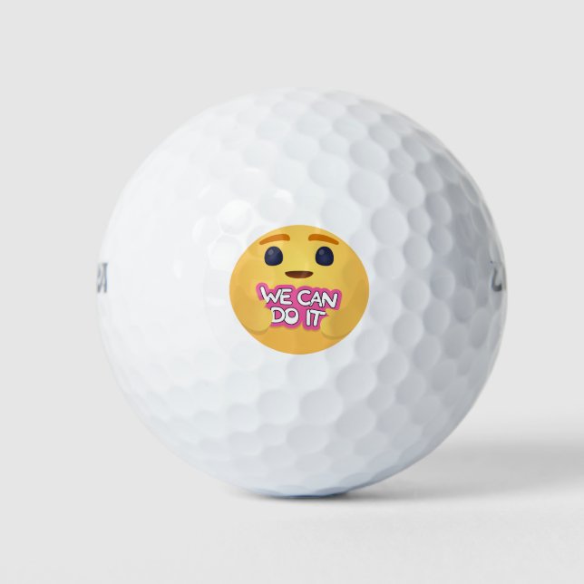Pelotas De Golf Podemos hacerlo, cuidando Emojis (Anverso)