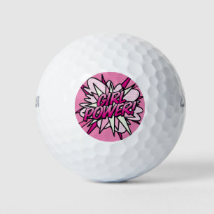 Pelotas De Golf PODER FEMENINO Diversión Retro Libro Cómic Rosa