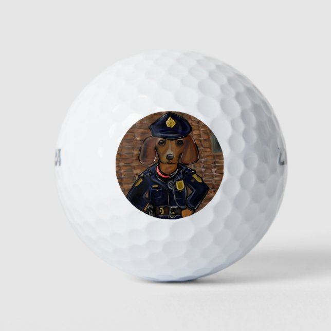 Pelotas De Golf Policía Doxie (Anverso)
