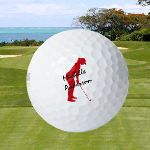 Pelotas De Golf Poniendo golfer rojo a mujeres