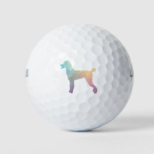 Pelotas De Golf Poodle Geo Silhouette Pastel (Anverso)