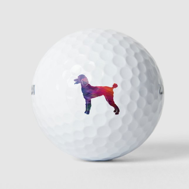 Pelotas De Golf Poodle Geo Silhouette Purple (Anverso)