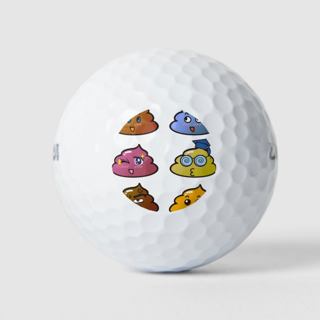 Pelotas De Golf Poop, emoji, golf, ball ⛳ (Anverso)