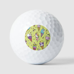 Pelotas De Golf Pop Cute Ice Cream: Patrón Animal