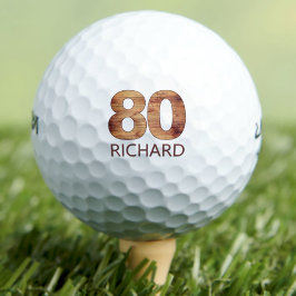 pelotas de golf por 80 cumpleaños regalo de madera
