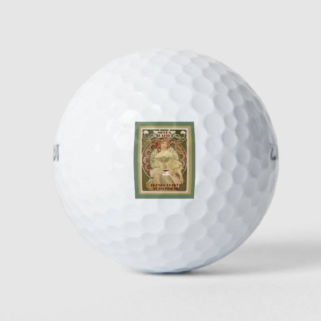 Pelotas De Golf Poster de café de época (Anverso)