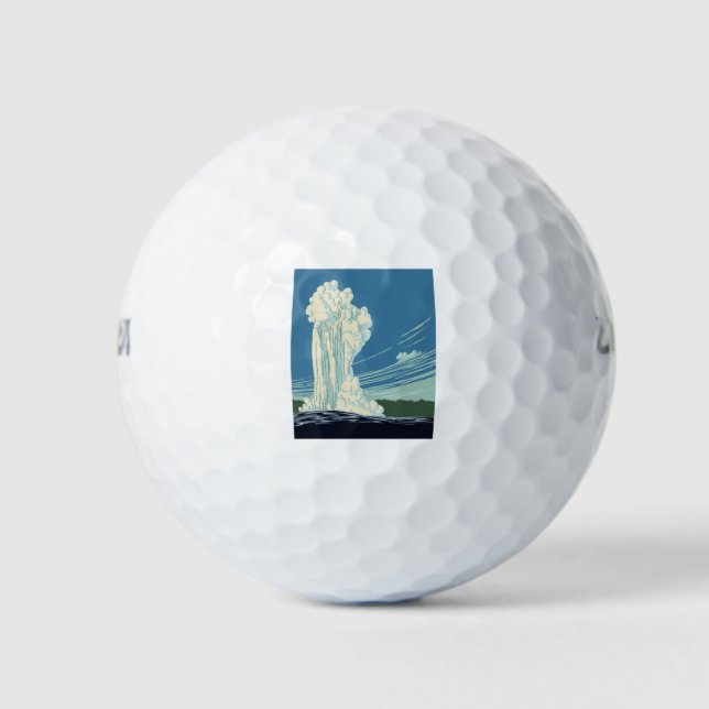 Pelotas De Golf Poster del Parque Nacional Yellowstone (Anverso)