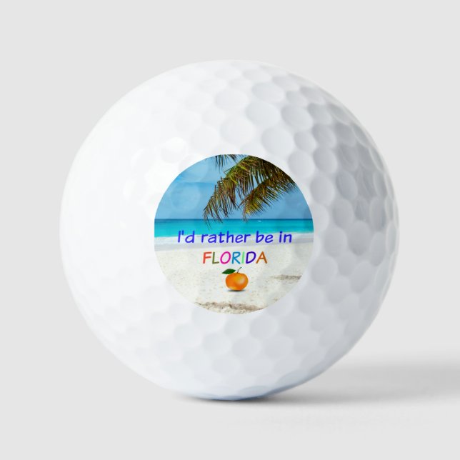Pelotas De Golf Preferiría estar en Florida, (Anverso)
