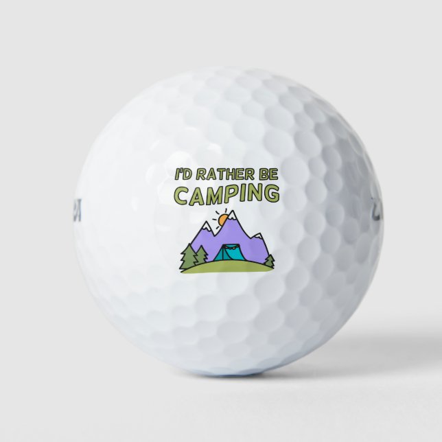 Pelotas De Golf Prefiero estar acampando (Anverso)