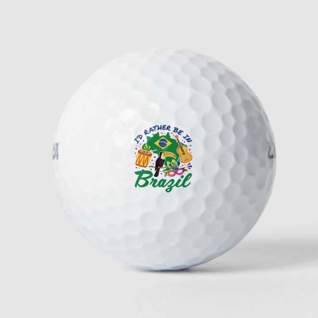 Pelotas De Golf Prefiero estar en Brasil, recuerdo de viajes brasi (Anverso)