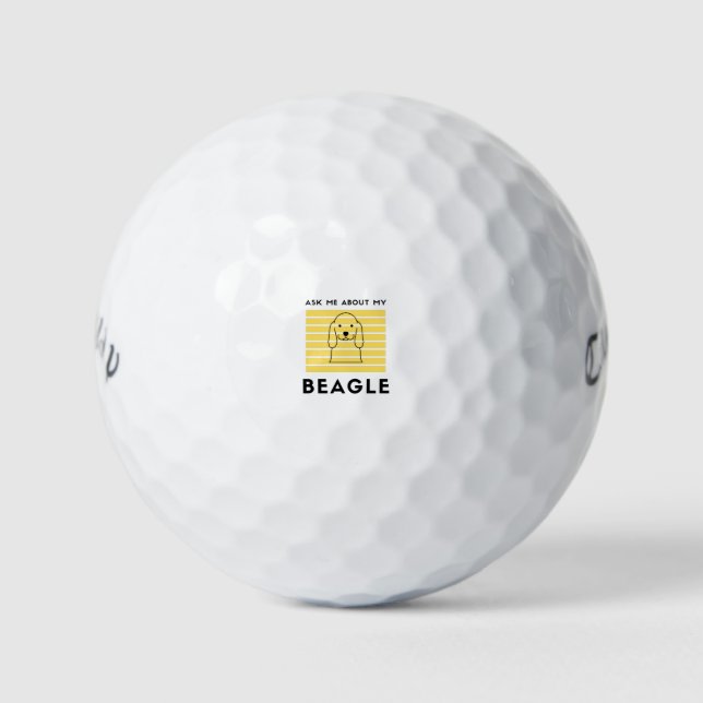 Pelotas De Golf Pregúntame sobre mi perro de la marga (Anverso)