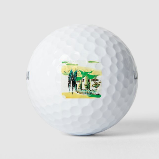 Pelotas De Golf Premium de pintura de la naturaleza (Anverso)
