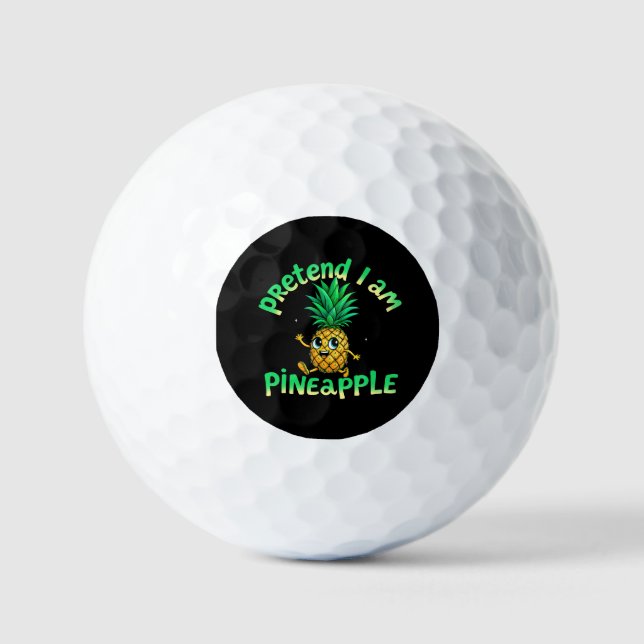 Pelotas De Golf Pretende que soy una piña - divertida y rica tropi (Anverso)