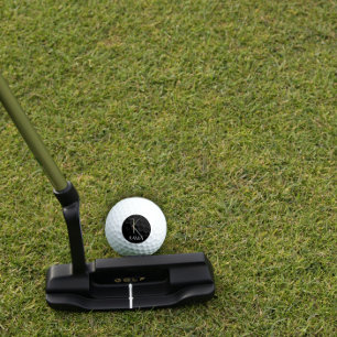Pelotas De Golf Primer monograma K rojo floral abuela negra
