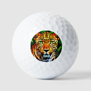 Pelotas De Golf Primer plano de la cara de jaguar leopardo con ojo