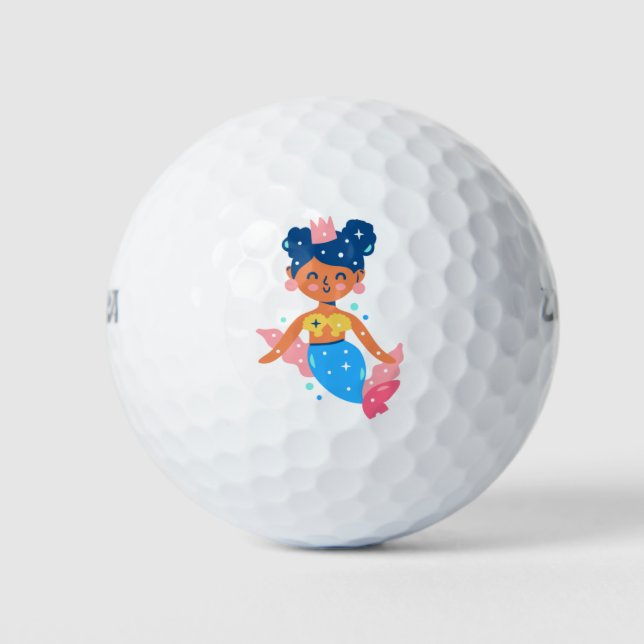 Pelotas De Golf Princesa de sirena sonriente (Anverso)