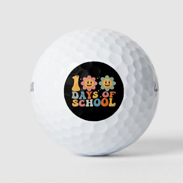 Pelotas De Golf Profesores Retro Groovy 100 días 0f (Anverso)