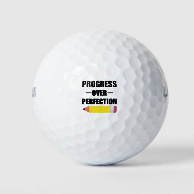 Pelotas De Golf Progreso Sobre Perfección De Regreso A Clases Prof (Anverso)