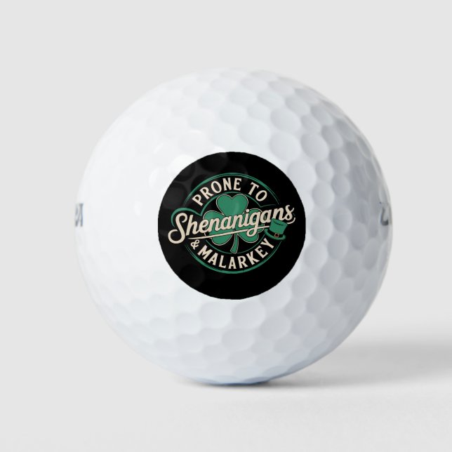 Pelotas De Golf Prone a Shenanigans & Malarkey St Patrick's Day (Anverso)