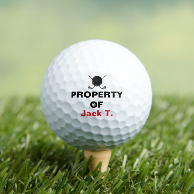Pelotas De Golf Property Of Golf Name Bold Club Emblem (Camiseta in situ)