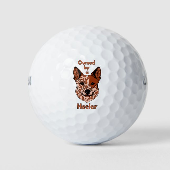 Pelotas De Golf Propiedad de un Heeler (rojo) (Anverso)