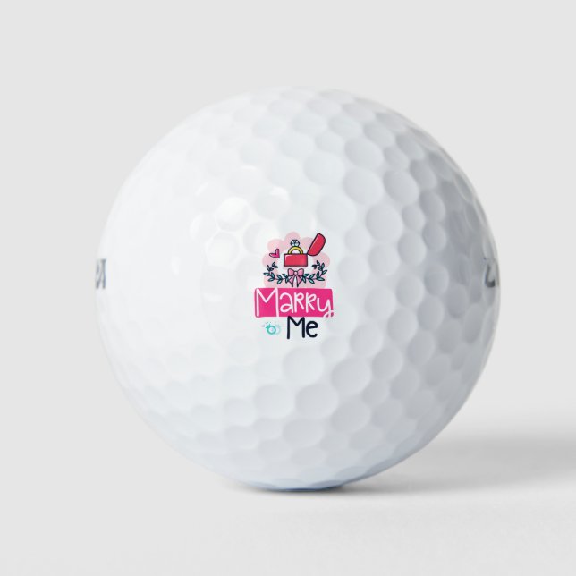 Pelotas De Golf Propuesta de matrimonio Marry Me (Anverso)