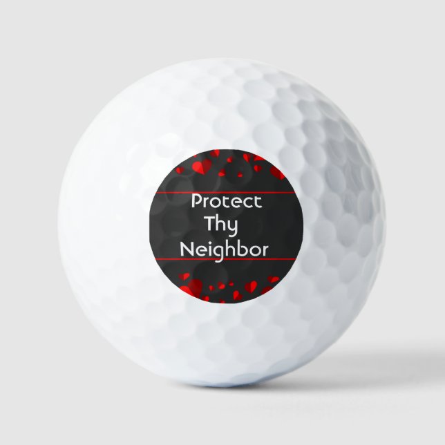 Pelotas de Golf Protege a Tu Vecino (Anverso)