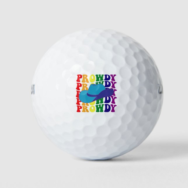 Pelotas De Golf Prowdy Rodeo Howdy Cowboy Cowgirl LGBTQ Western (Anverso)