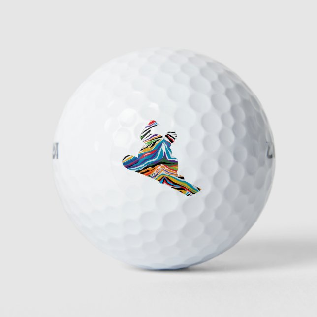 Pelotas De Golf Psicodelic-Zebra-Snowboarder (Anverso)