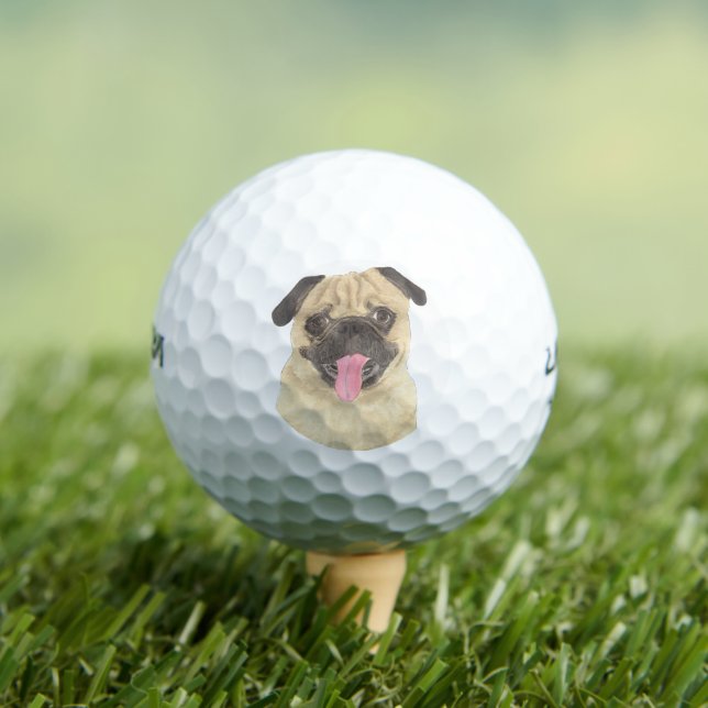 Pelotas De Golf Pug personalizado (Camiseta in situ)