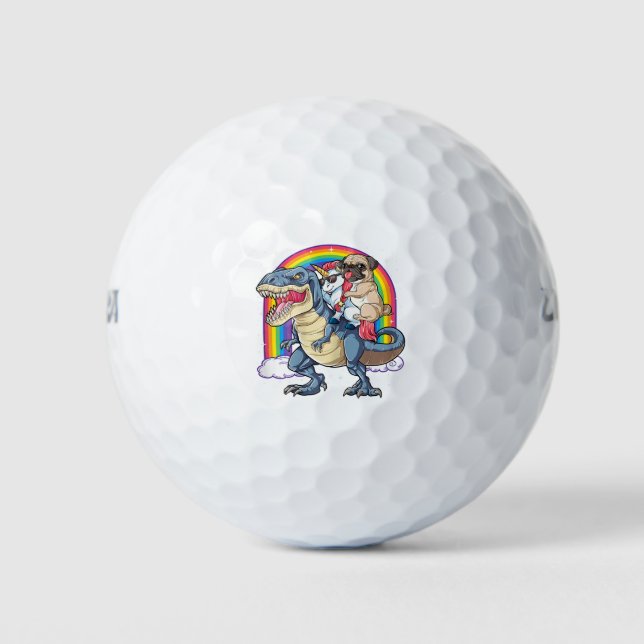 Pelotas De Golf Pug Unicorn Dinosaur T Rex Kids (Anverso)