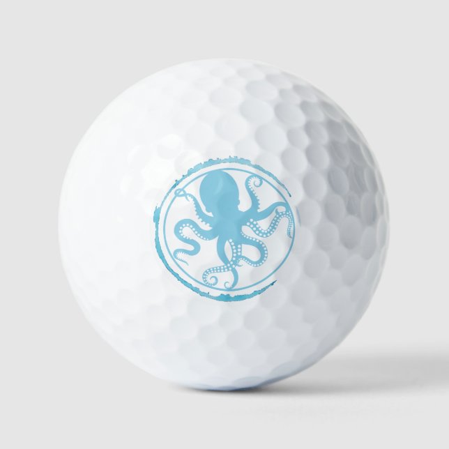 Pelotas De Golf Pulpo Azul Costero 2 (Anverso)