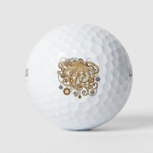 Pelotas De Golf Pulpo Steampunk Retro Fantasía Mecánica
