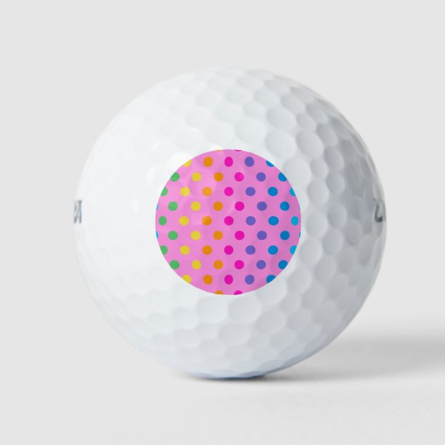 Pelotas De Golf puntos de polka de arco iris (Anverso)