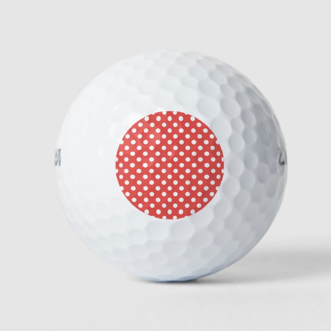 Pelotas De Golf Puntos de Polka Rojo y Blanco (Anverso)