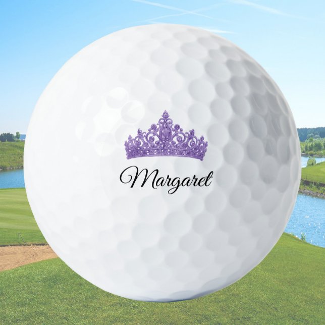 Pelotas De Golf Purple Crown and Custom Name Pretty (Subido por el creador)