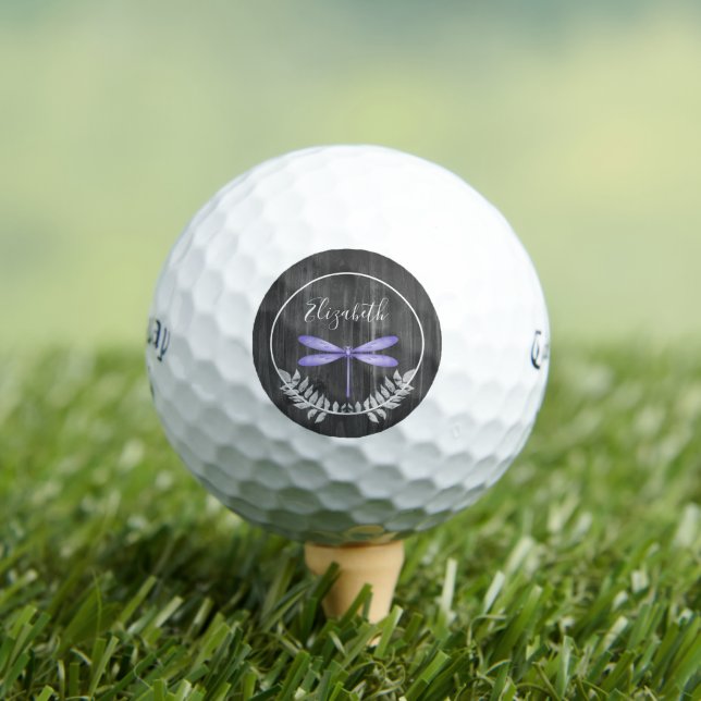 Pelotas De Golf Purple Dragonfly Rústico Golf Balls (Camiseta in situ)
